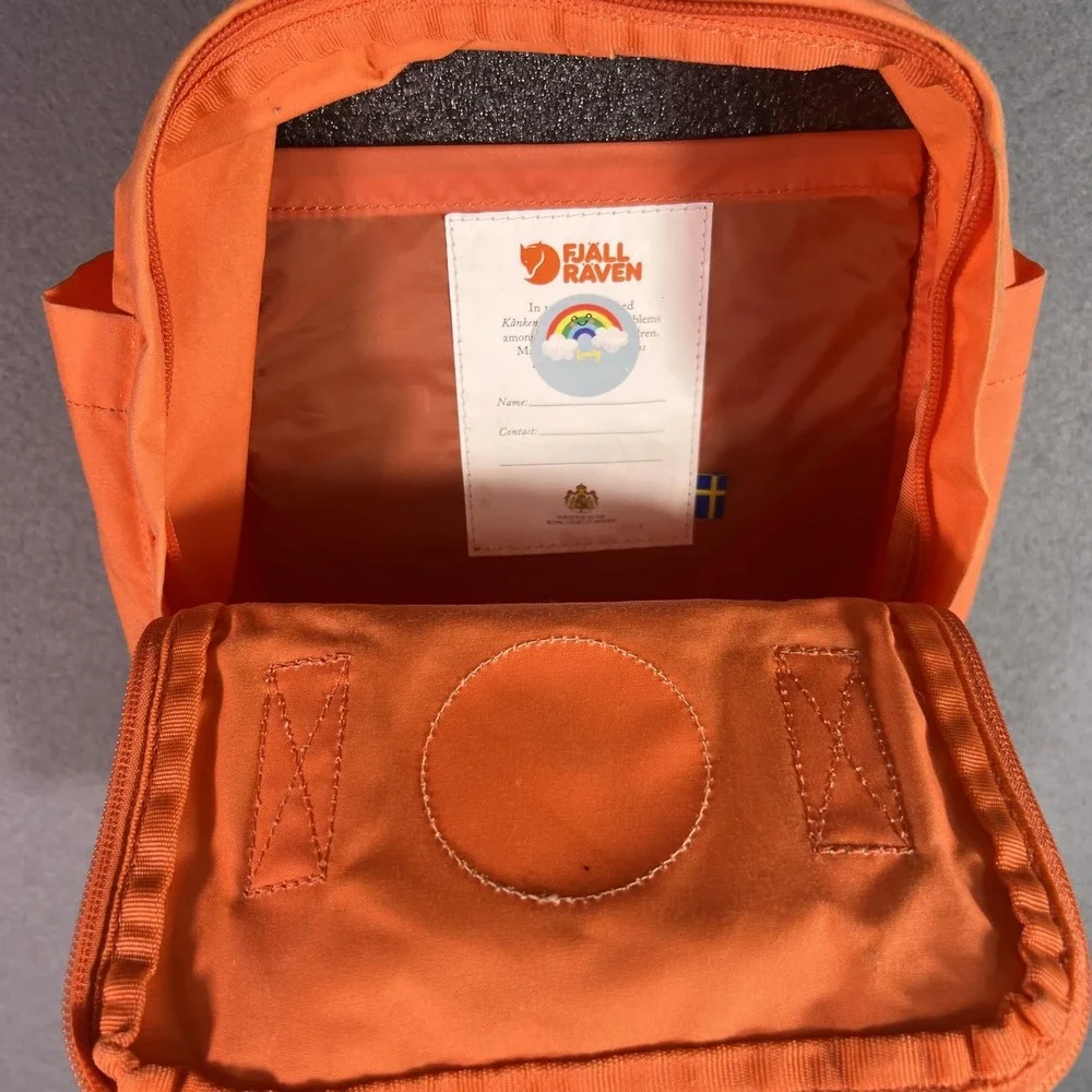 Fjallraven Kanken Mini Backpack Orange Canvas Travel Daypack Bag